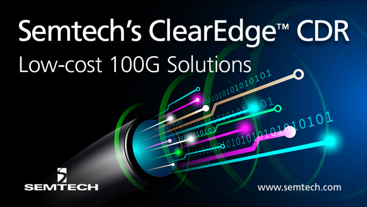 Semtech 为数据中心应用打造的 ClearEdge™ CDR 平台已进入初步量产阶段 ClearEdge GN2105 是一款四通道 CDR,集成 DML 激光驱动器,适用于板上芯片和无源 TOSA 应用