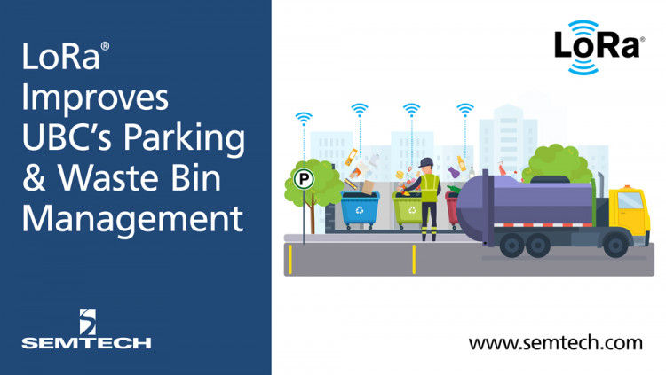 Semtech’s LoRa Technology Improves Canadian University’s Parking Congestion and Waste Management System LoRa-enabled sensors remotely monitor fill levels of waste bins and parking space usage at the University of British Columbia (UBC)