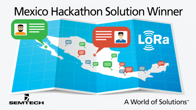 LoRa®-based Solution Won First Prize in Mexico Hackathon Aimed at Combating Poverty Team Brainiacs from Guanajuato, Mexico won one million pesos for Nodi, a free communication service for remote communities based on Semtech LoRa® wireless RF technology